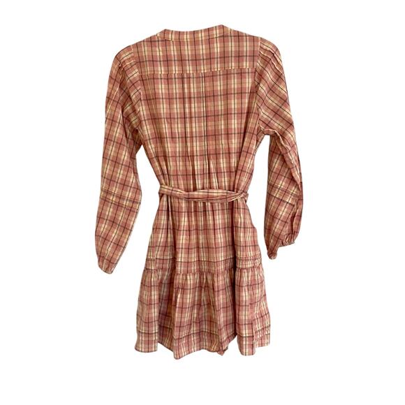 Roberta Roller Rabbit Pink Plaid Cotton Ruffle Dress Tuckernuck Style X-Small - Picture 5 of 9